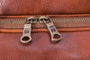 Trolleytasche aus braunem Kalbsleder Detailansicht Zipper | Council's Trolley